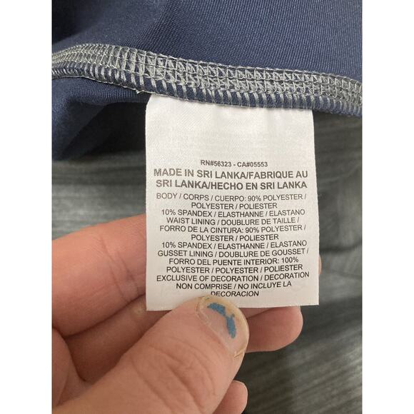 Nike Legendary Mid Rise Compression Training Tights Side Zip Grey Blue SZ Medium - Picture 4 of 8